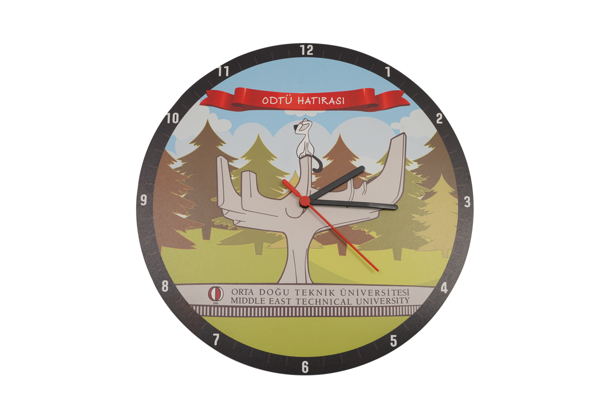 Kedi Temalı Ahşap Saat