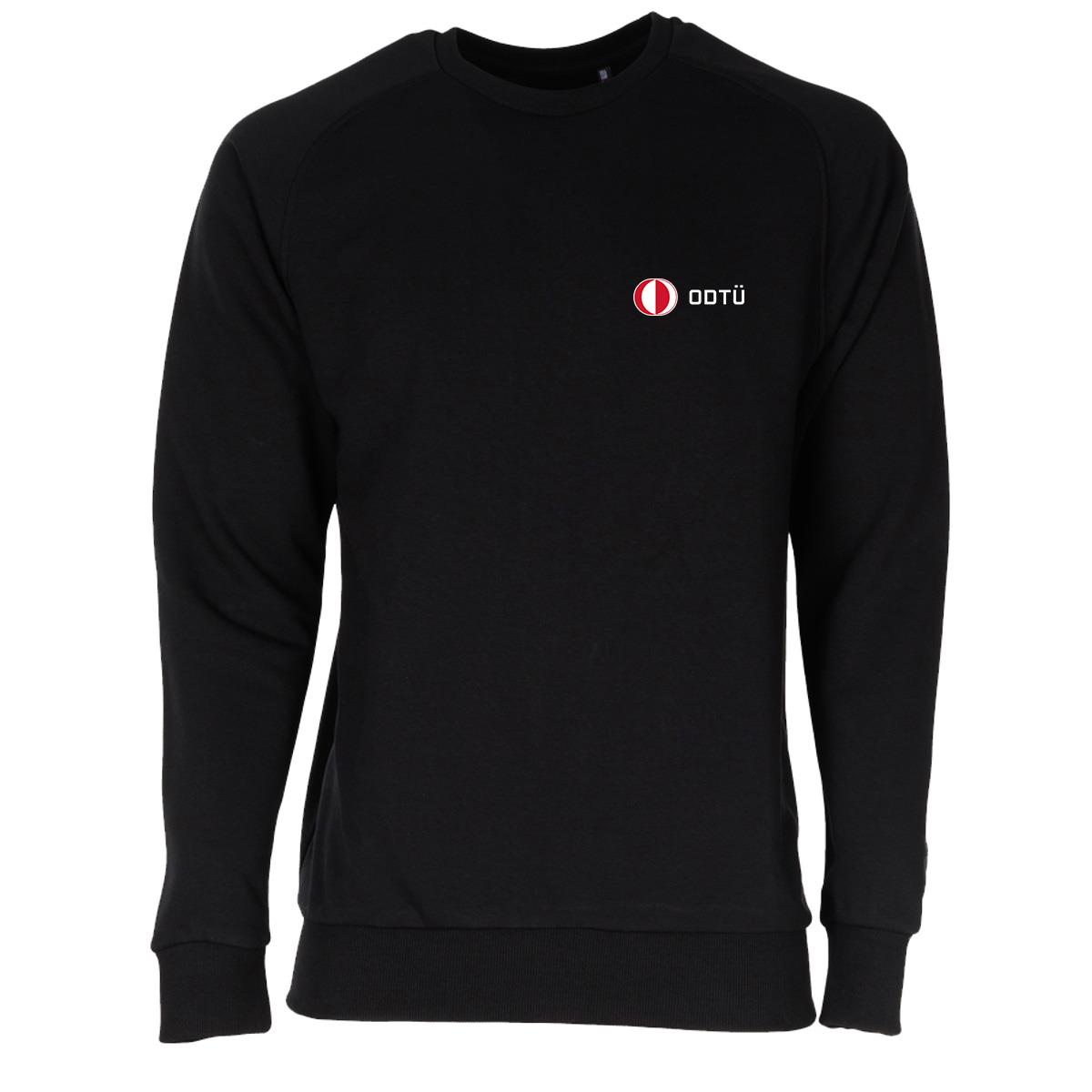 ODTÜ Logolu Sıfır Yaka Çocuk Sweatshirt (Siyah)